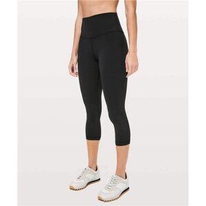 Lululemon Align Crop‎ Yoga Pants Black Leggings Tights Nylon High Rise